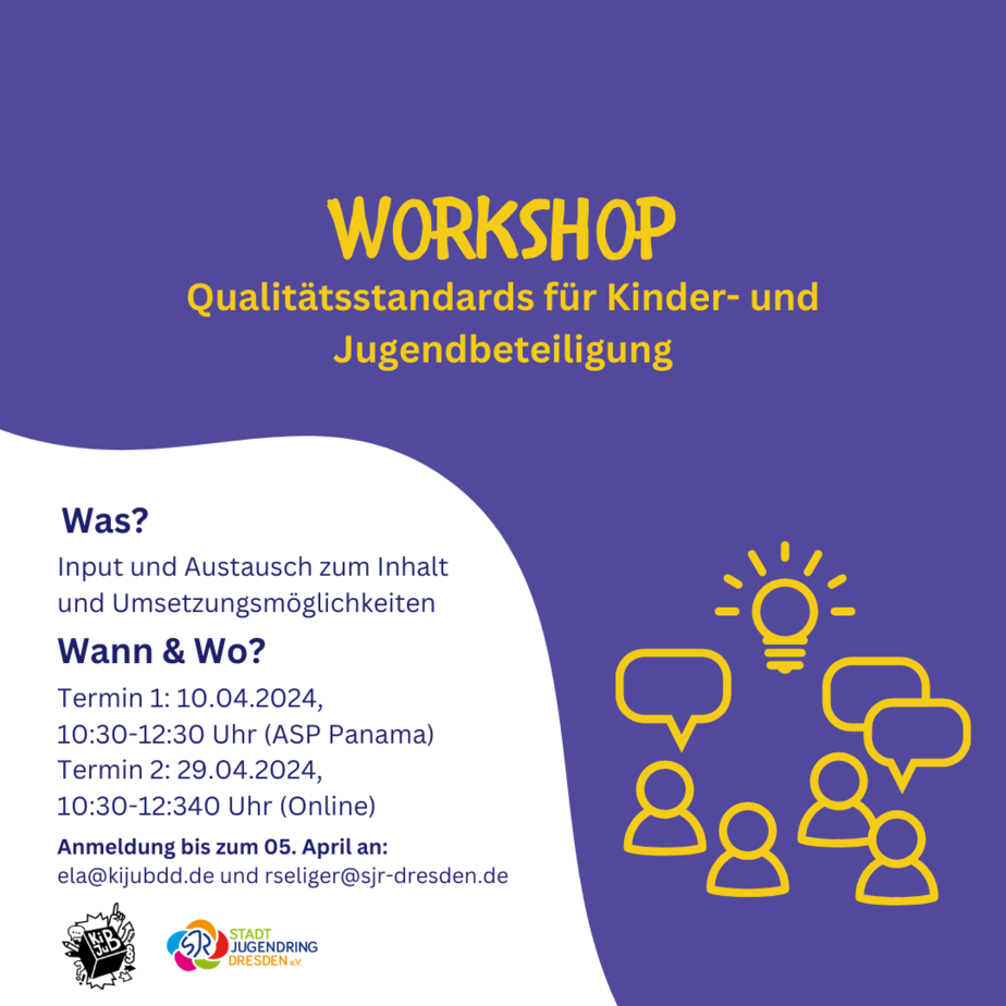 Workshop zu Qualitätsstandards für Kinder- und Jugendbeteiligung