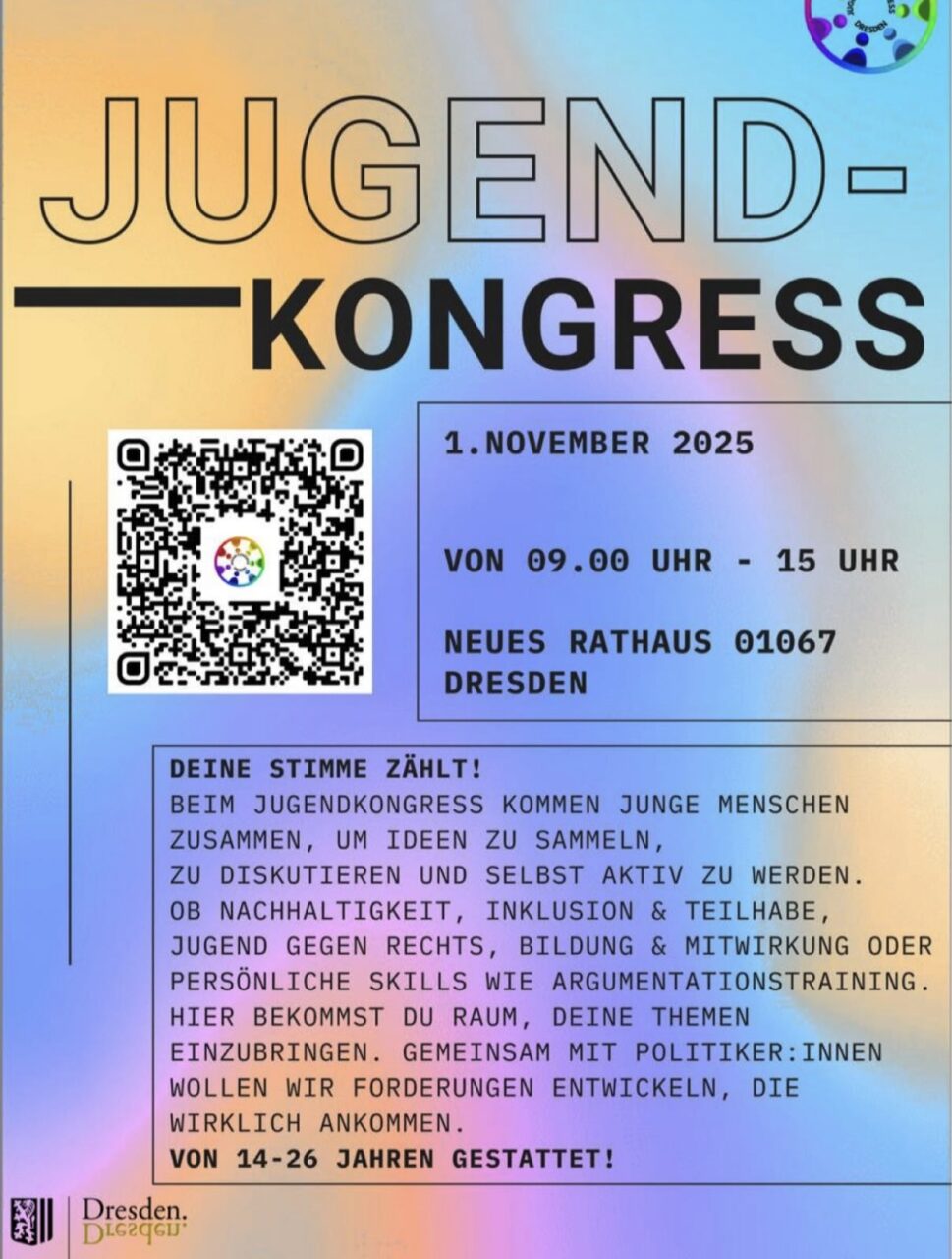 Jugendkongress Dresden: 01.11.2025, 9 - 15 Uhr
