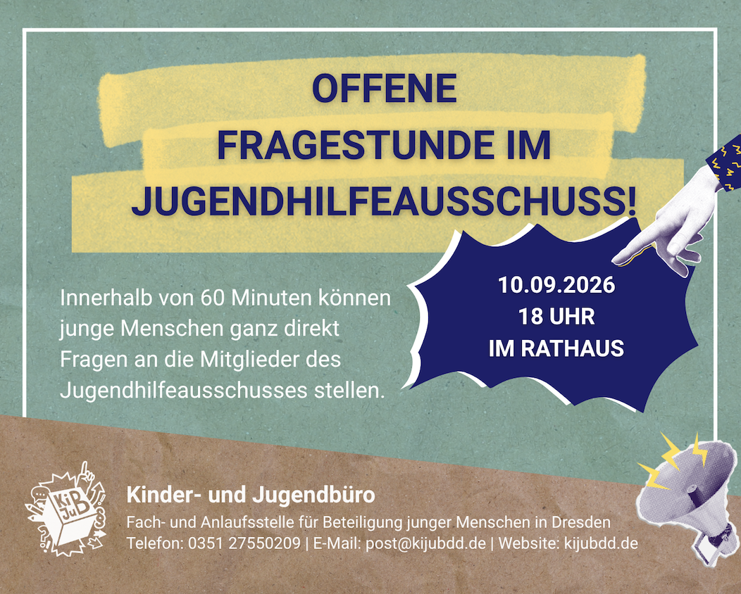 Ankündigung: Offene Jugendfragestunde im Jugendhilfeausschuss